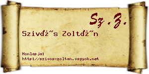 Szivós Zoltán névjegykártya