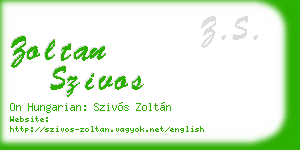 zoltan szivos business card